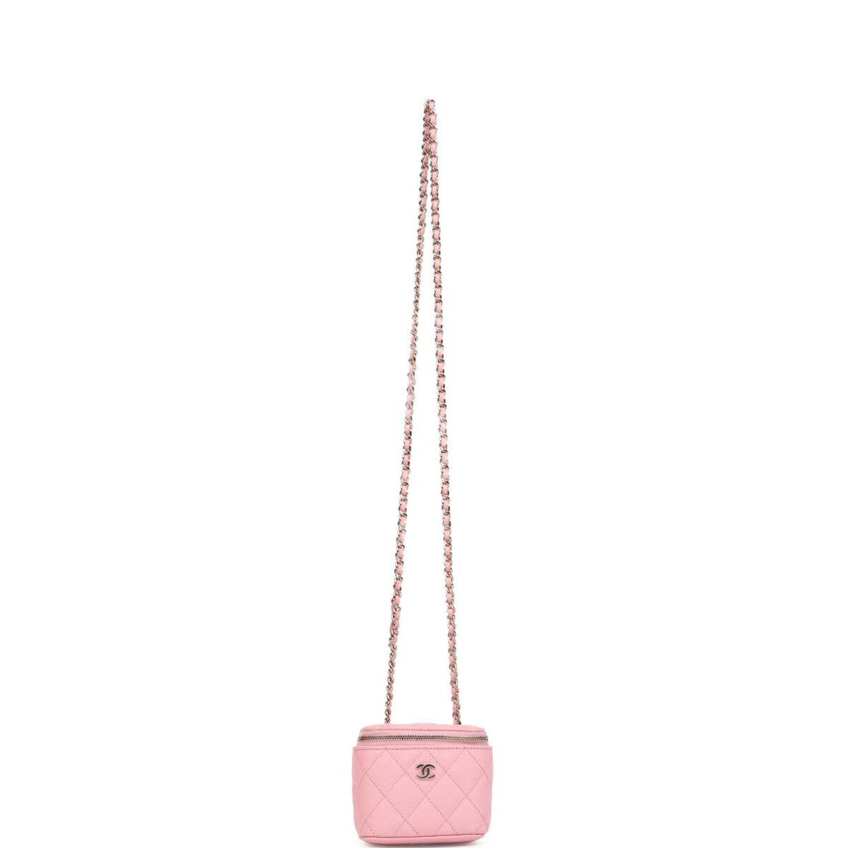 Chanel Mini Square Vanity Case Crossbody Bag Pink Caviar Light Gold Hardware — изображение 7