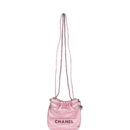 Chanel Mini 22 Bag Pink Metallic Lambskin Lacquered Metal Hardware