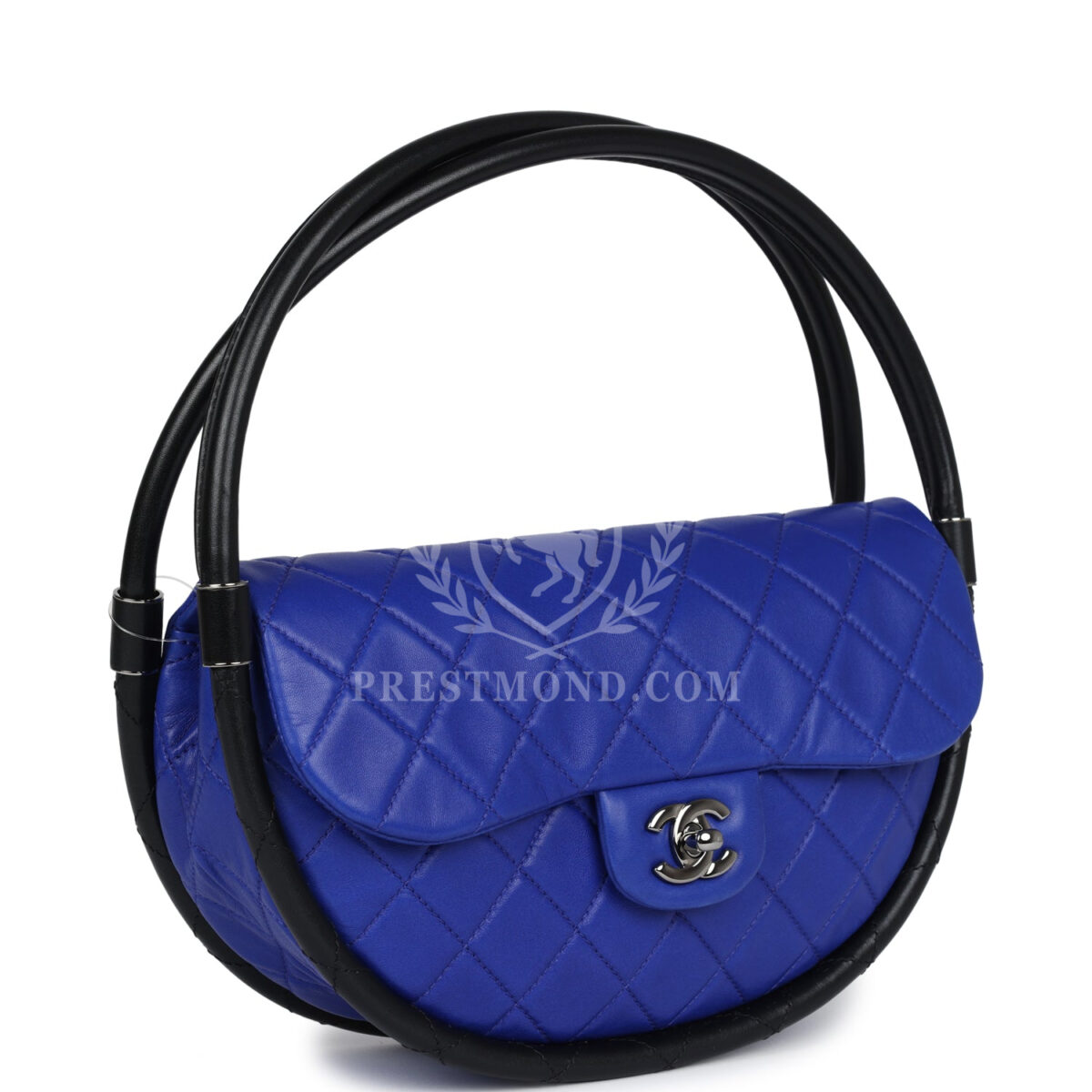 Chanel Small Hula Hoop Bag Dark Blue and Black Lambskin Ruthenium Hardware — изображение 2