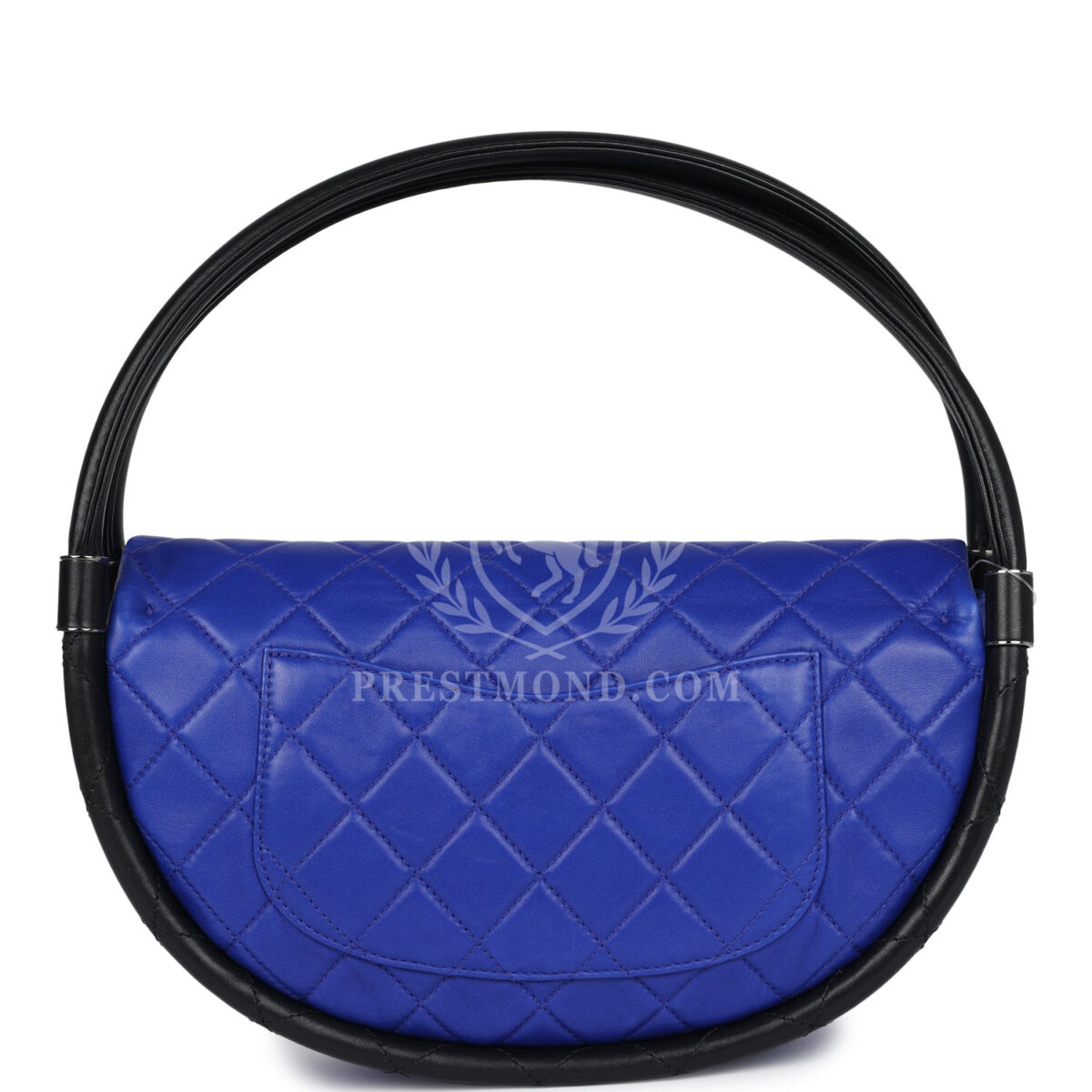 Chanel Small Hula Hoop Bag Dark Blue and Black Lambskin Ruthenium Hardware — изображение 4