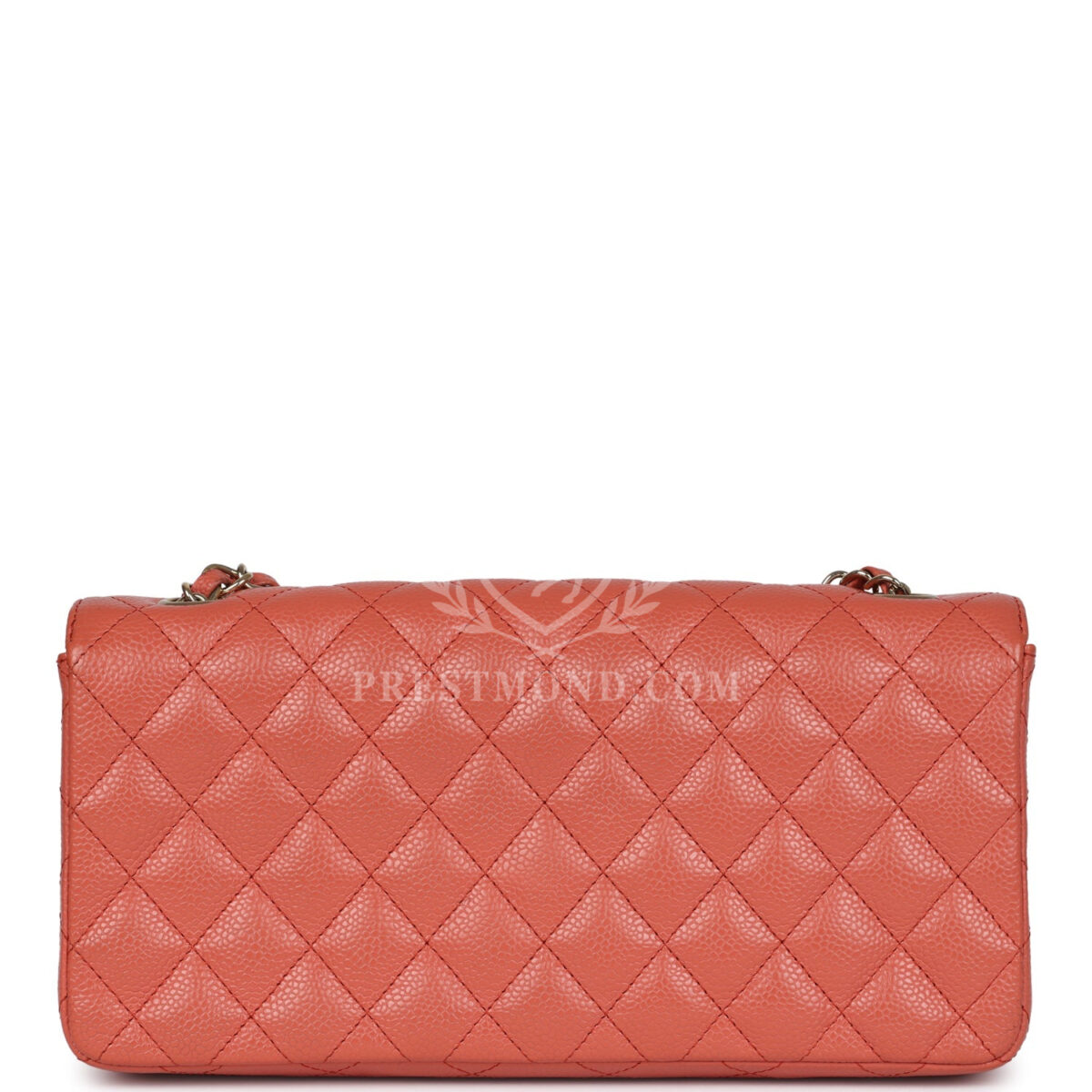 Vintage Chanel Classic East West Single Flap Coral Caviar Light Gold Hardware — изображение 4