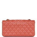 Vintage Chanel Classic East West Single Flap Coral Caviar Light Gold Hardware