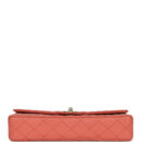 Vintage Chanel Classic East West Single Flap Coral Caviar Light Gold Hardware