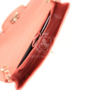 Vintage Chanel Classic East West Single Flap Coral Caviar Light Gold Hardware