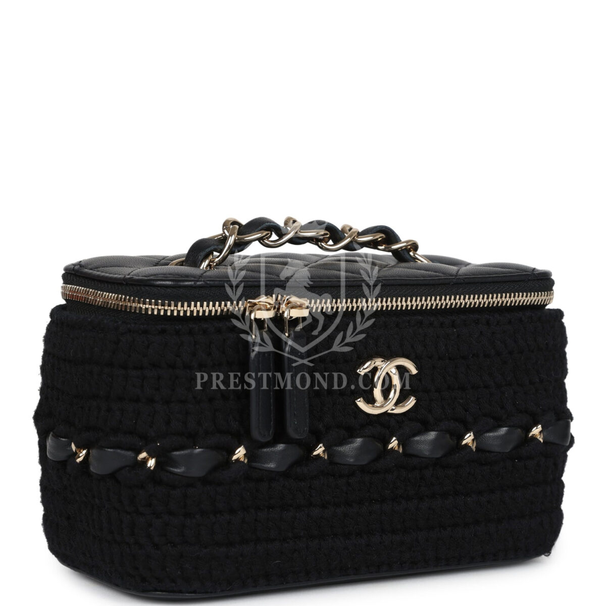 Chanel Small Vanity Case Black Crochet and Lambskin Light Gold Hardware — изображение 2