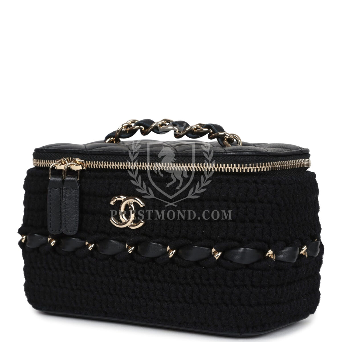 Chanel Small Vanity Case Black Crochet and Lambskin Light Gold Hardware — изображение 5