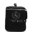 Chanel Small Vanity Case Black Crochet and Lambskin Light Gold Hardware