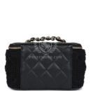 Chanel Small Vanity Case Black Crochet and Lambskin Light Gold Hardware
