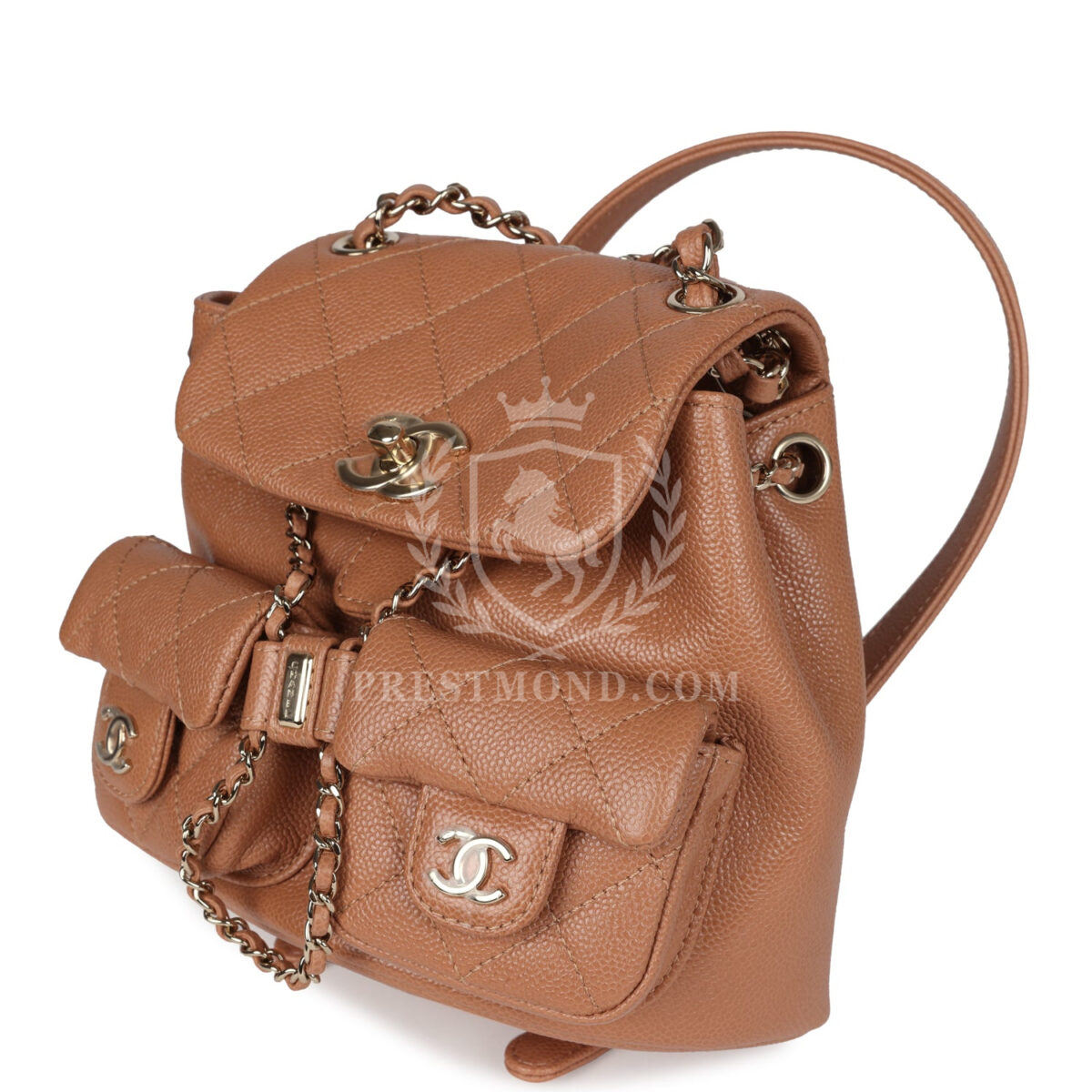 Chanel Small Duma Backpack Dark Beige Caviar Light Gold Hardware — изображение 3