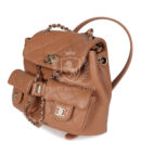 Chanel Small Duma Backpack Dark Beige Caviar Light Gold Hardware