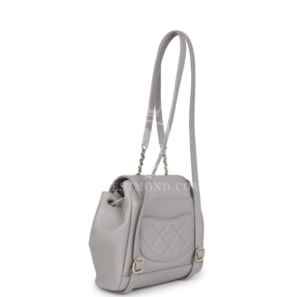 Chanel Small Business Affinity Backpack Light Grey Shiny Caviar Light Gold Hardware — изображение 8