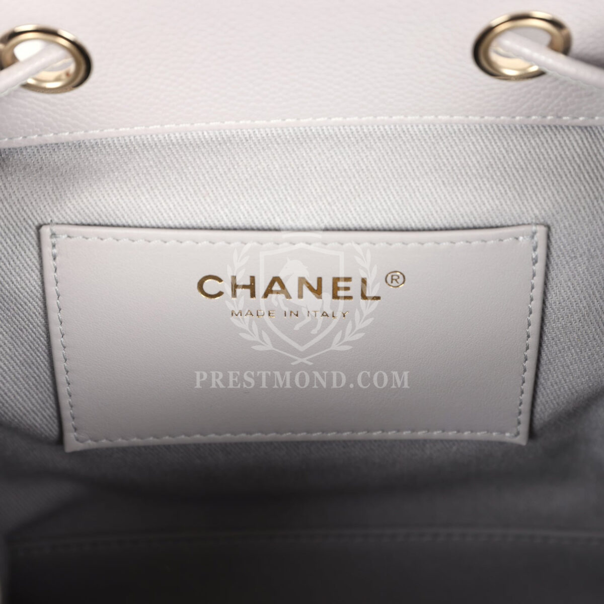 Chanel Small Business Affinity Backpack Light Grey Shiny Caviar Light Gold Hardware — изображение 10