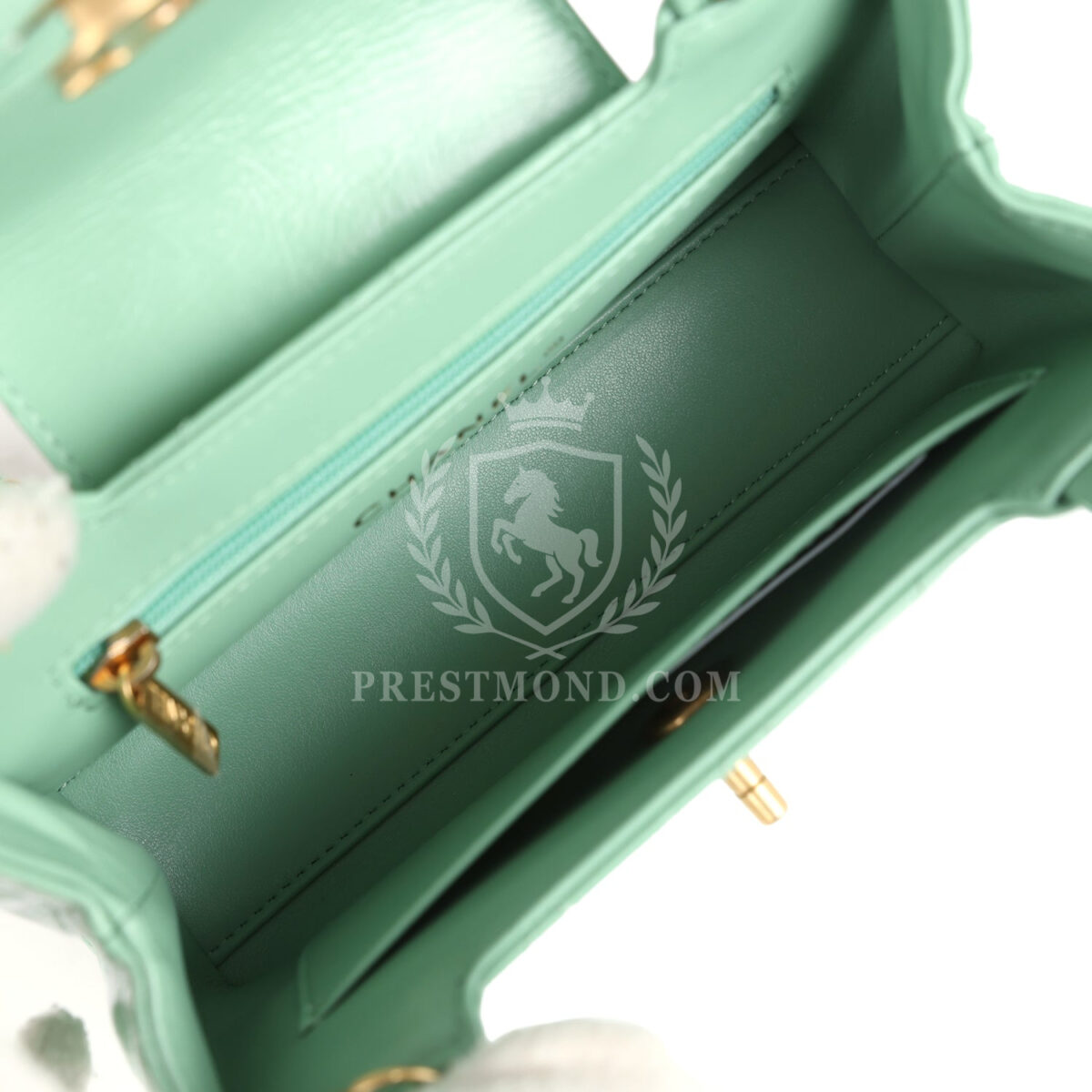 Chanel Small Kelly Shopper Light Green Shiny Aged Calfskin Brushed Gold Hardware — изображение 9