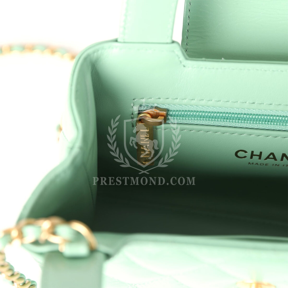 Chanel Small Kelly Shopper Light Green Shiny Aged Calfskin Brushed Gold Hardware — изображение 8