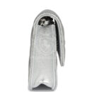 Chanel Crystal CC Walk Of Fame Clutch Wallet Silver Metallic Goatskin Silver Hardware