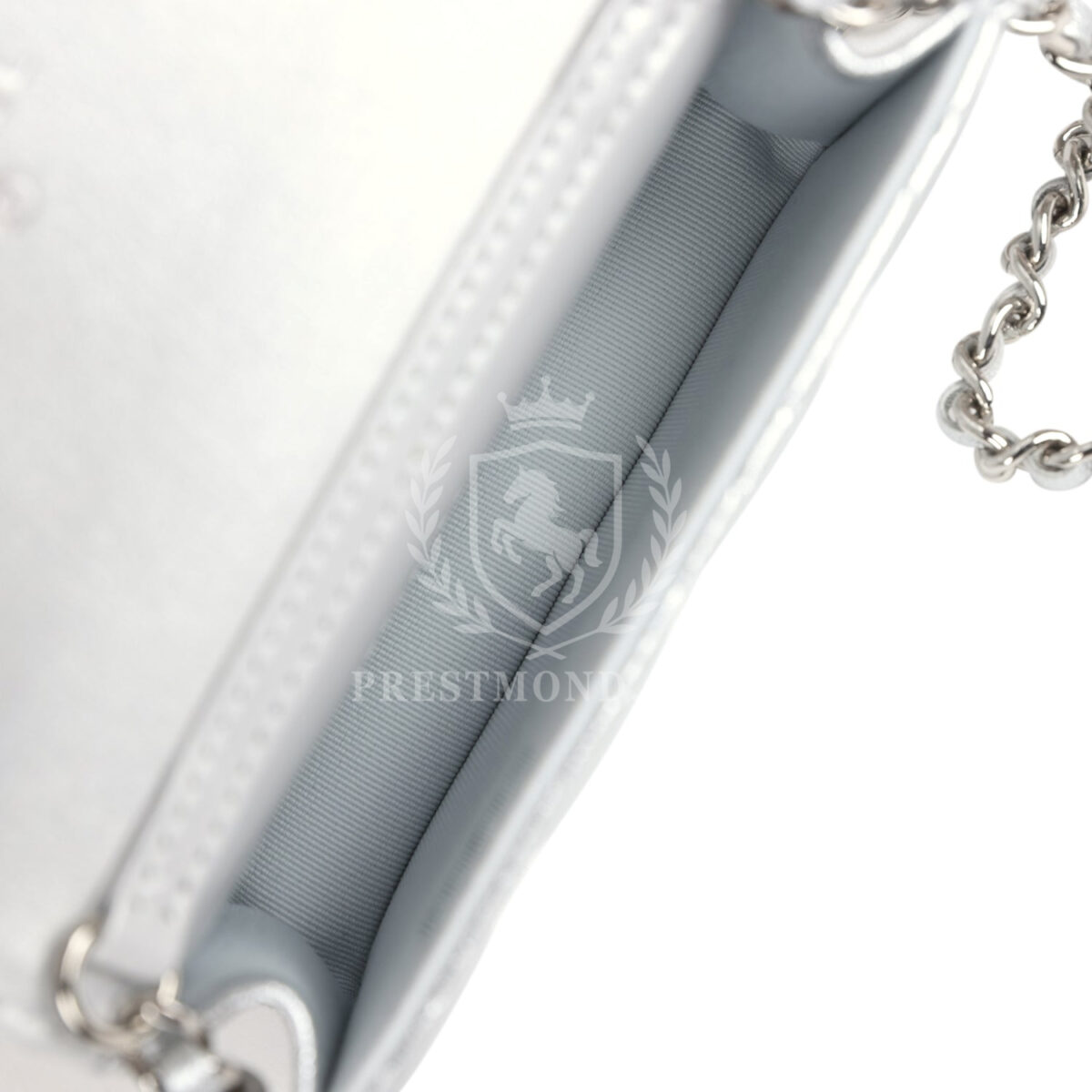 Chanel Crystal CC Walk Of Fame Clutch Wallet Silver Metallic Goatskin Silver Hardware — изображение 10