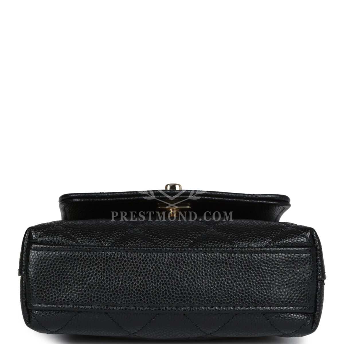 Chanel Nano Coco Top Handle Flap Bag Black Caviar Light Gold Hardware — изображение 6