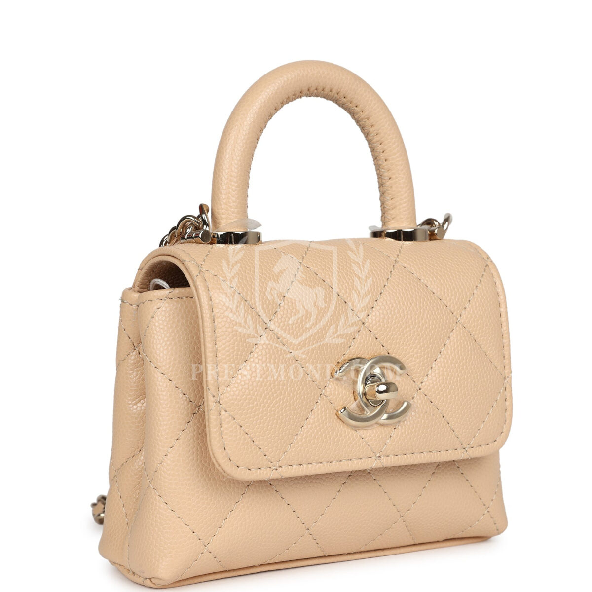 Chanel Nano Coco Top Handle Flap Bag Light Beige Caviar Light Gold Hardware — изображение 2