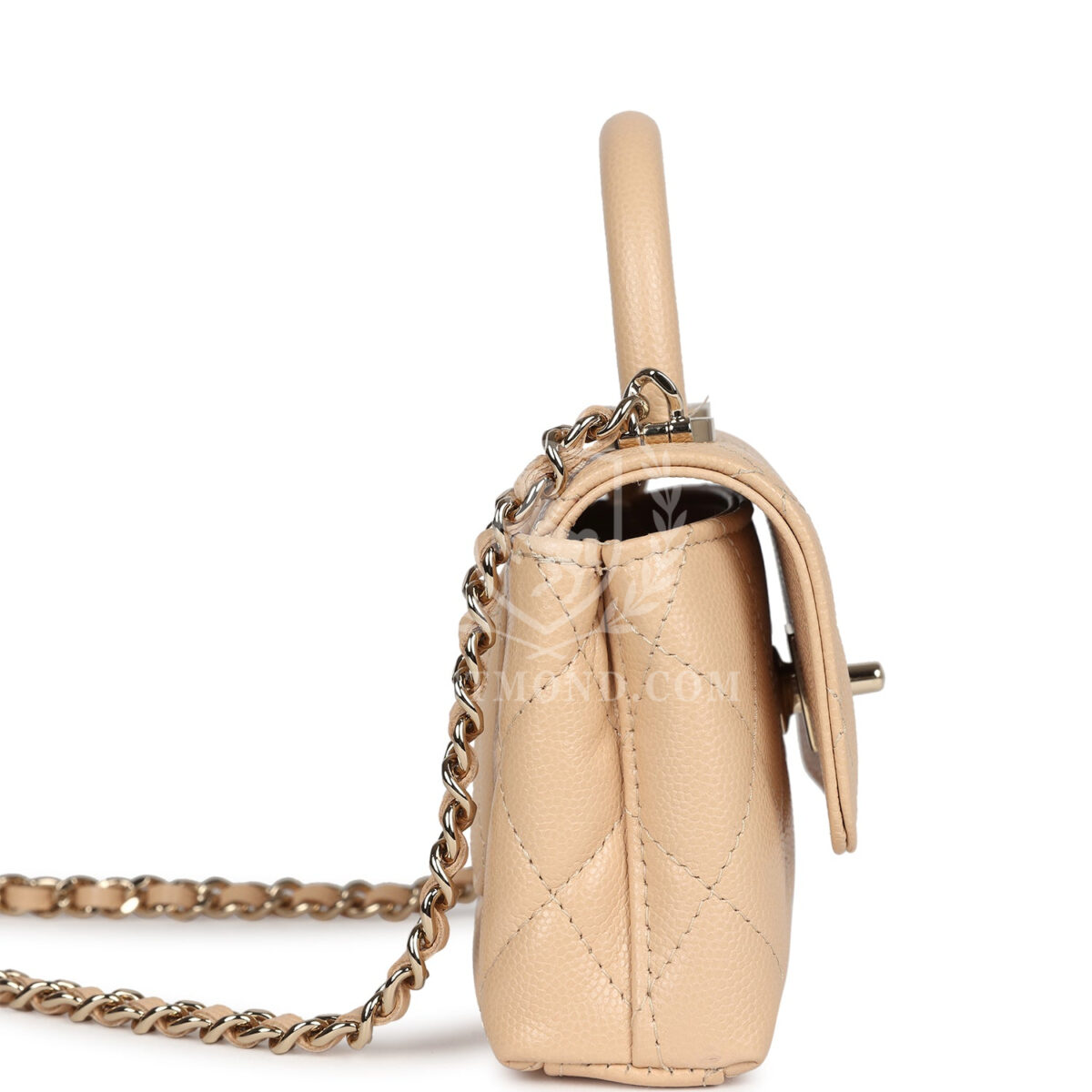 Chanel Nano Coco Top Handle Flap Bag Light Beige Caviar Light Gold Hardware — изображение 3