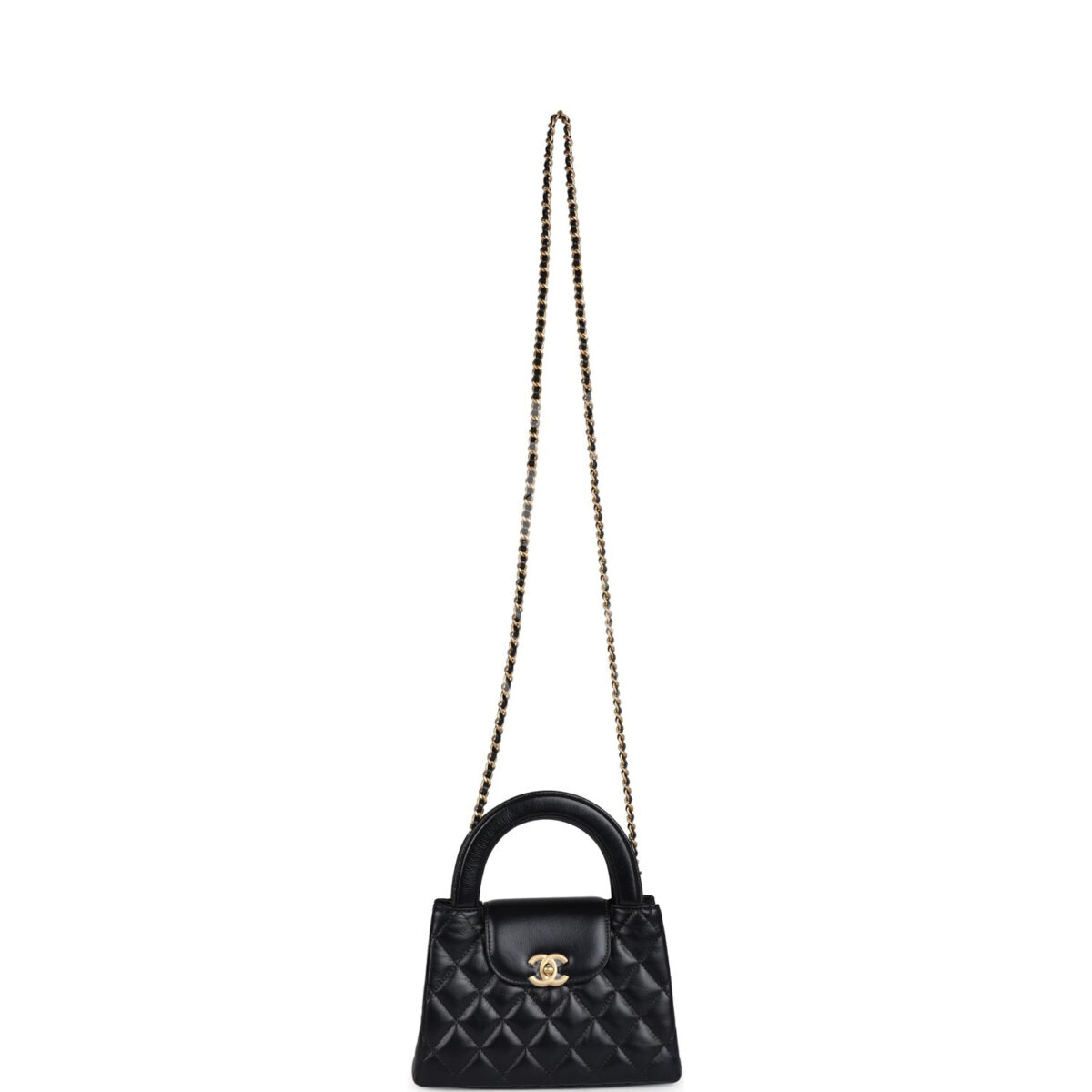 Chanel Small Kelly Shopper Black Shiny Aged Calfskin Brushed Gold Hardware — изображение 8