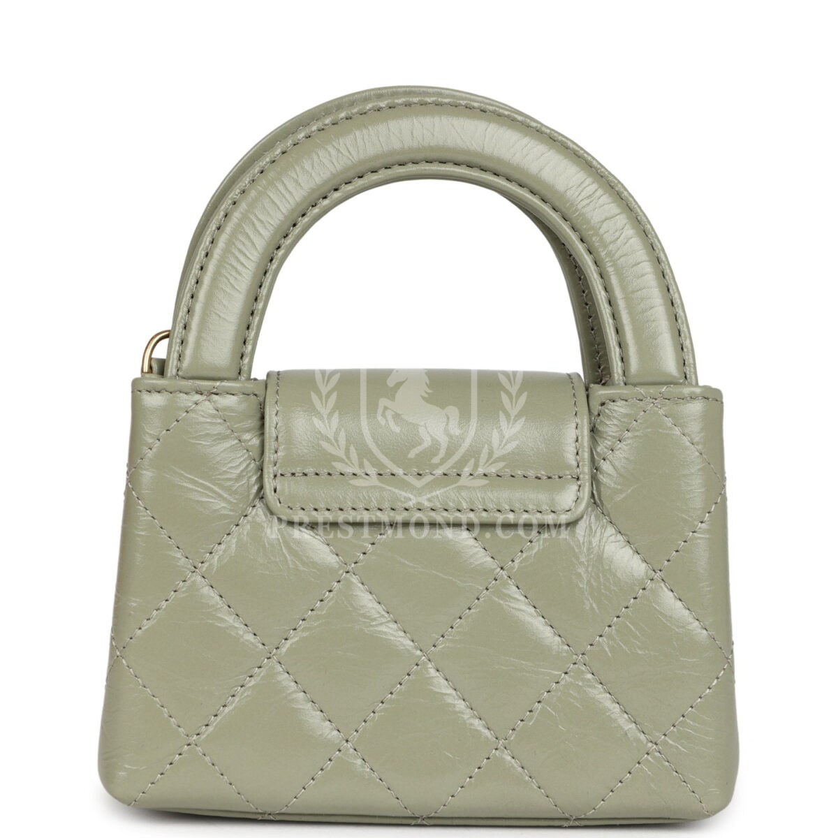 Chanel Nano Kelly Shopper Khaki Shiny Aged Calfskin Brushed Gold Hardware — изображение 4