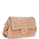 Chanel Small CC Flap Bag Light Pink Shearling Brushed Gold Hardware