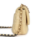 Chanel Medium 19 Flap Bag Light Yellow Wool Mixed Metal Hardware