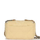 Chanel Medium 19 Flap Bag Light Yellow Wool Mixed Metal Hardware