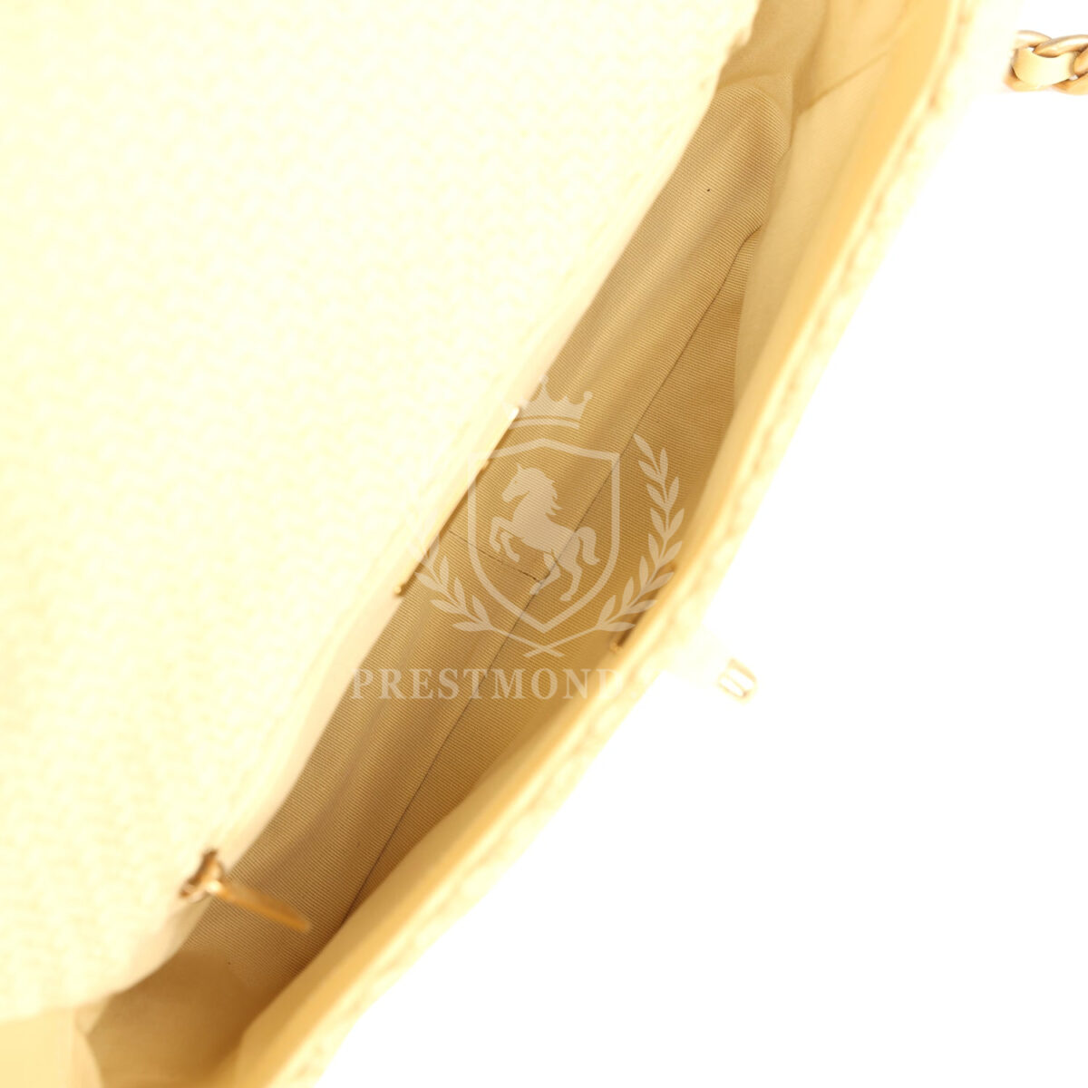 Chanel Medium 19 Flap Bag Light Yellow Wool Mixed Metal Hardware — изображение 8