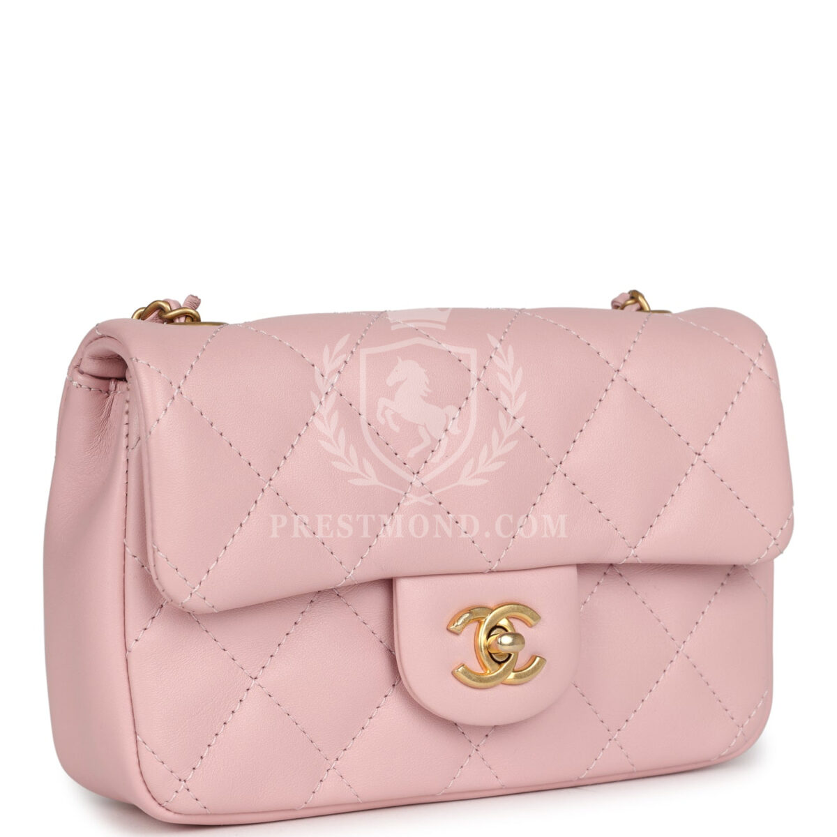 Chanel Mini Rectangular Flap Bag with Heart Chain Pink Lambskin Antique Gold Hardware — изображение 2