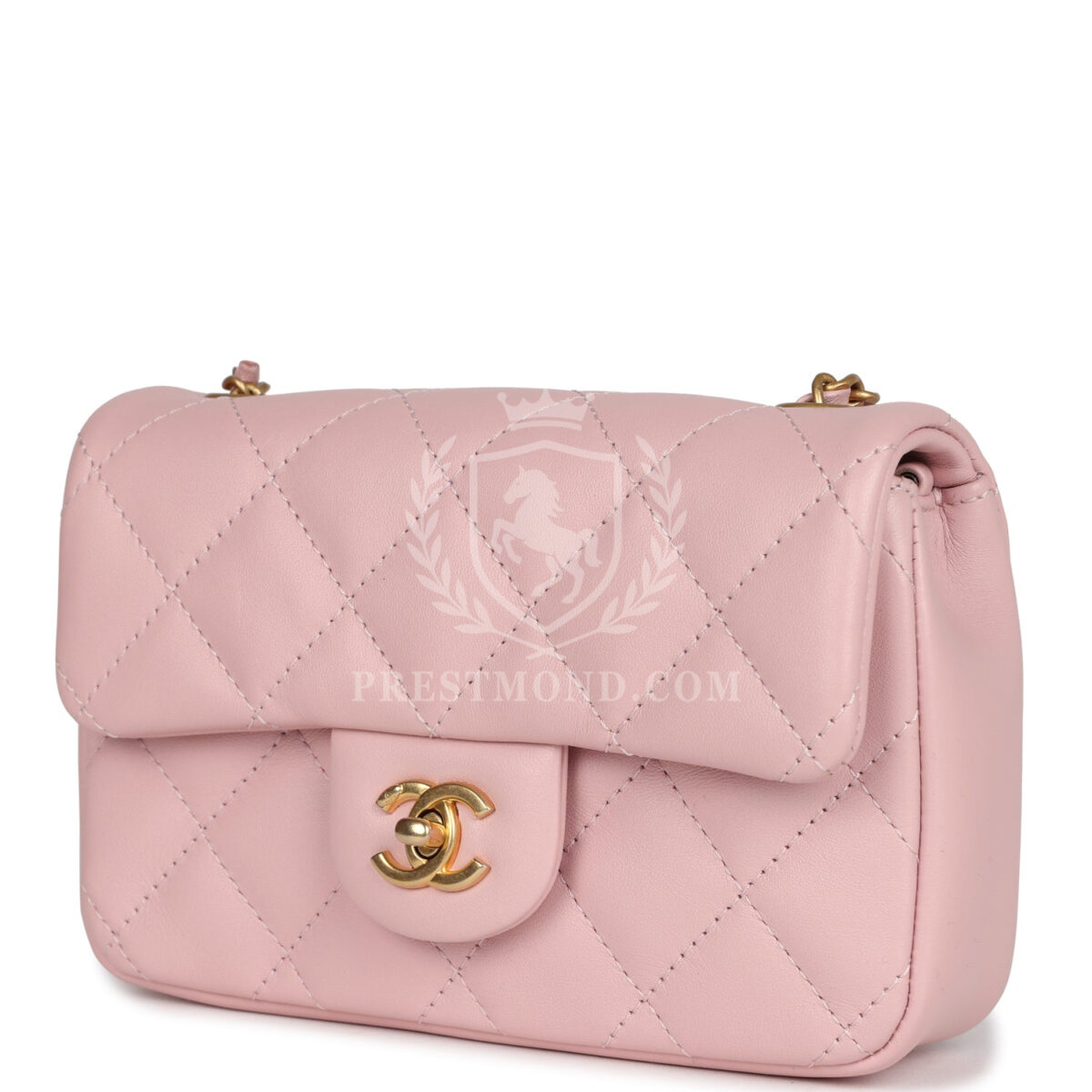 Chanel Mini Rectangular Flap Bag with Heart Chain Pink Lambskin Antique Gold Hardware — изображение 5