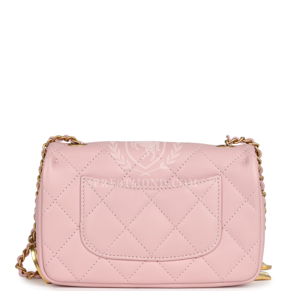 Chanel Mini Rectangular Flap Bag with Heart Chain Pink Lambskin Antique Gold Hardware — изображение 4