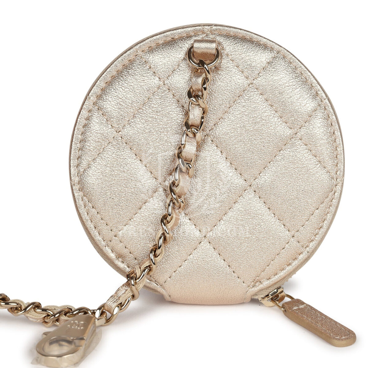 Chanel Round Clip-On Coin Purse and Airpod Pro Case Metallic Gold Goatskin Light Gold Hardware — изображение 7