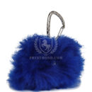 Chanel Mini Clutch Bag Dark Blue Shearling Silver Hardware
