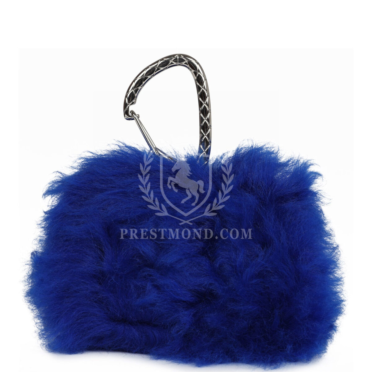 Chanel Mini Clutch Bag Dark Blue Shearling Silver Hardware — изображение 5