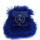 Chanel Mini Clutch Bag Dark Blue Shearling Silver Hardware