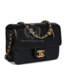 Chanel Mini Flap Bag Black Shiny Caviar Brushed Gold Hardware