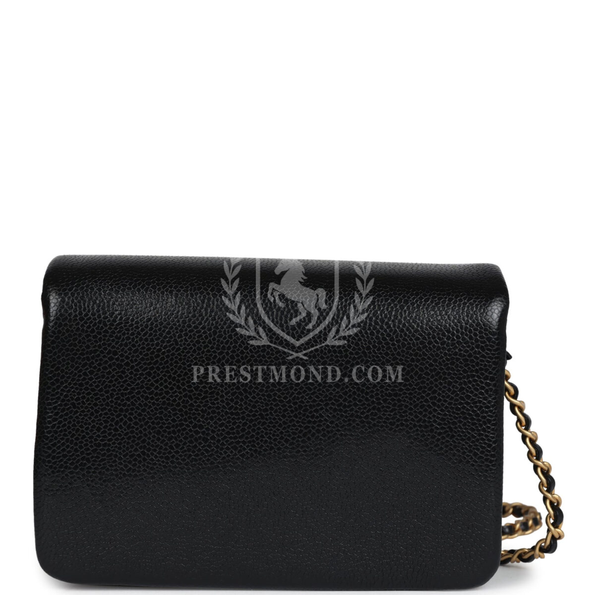Chanel Mini Flap Bag Black Shiny Caviar Brushed Gold Hardware — изображение 4