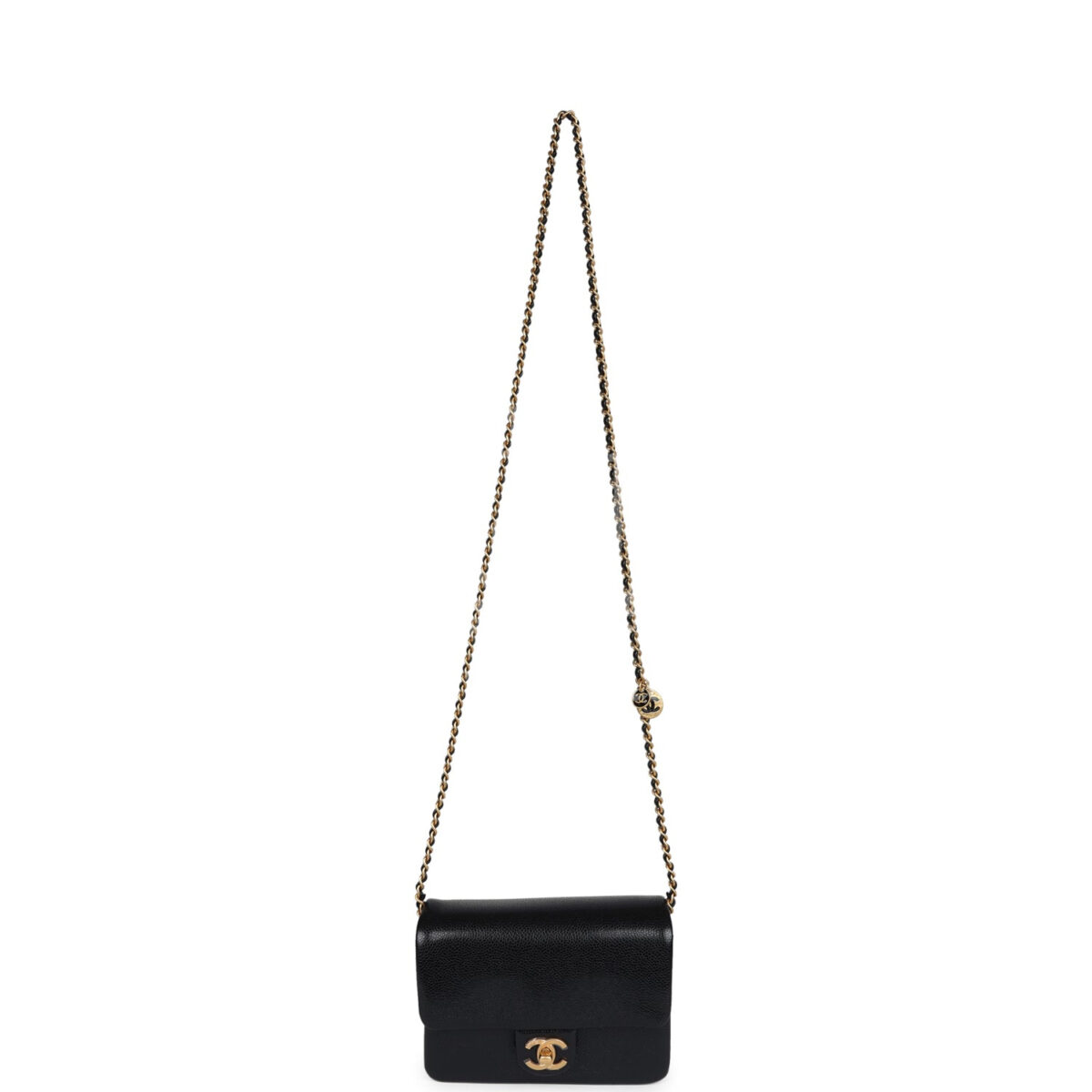 Chanel Mini Flap Bag Black Shiny Caviar Brushed Gold Hardware — изображение 7