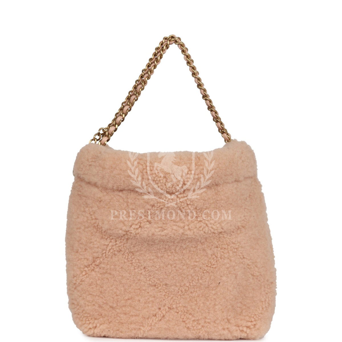 Chanel Mini 22 Bag Light Pink Shearling Gold Hardware — изображение 4