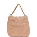 Chanel Mini 22 Bag Light Pink Shearling Gold Hardware