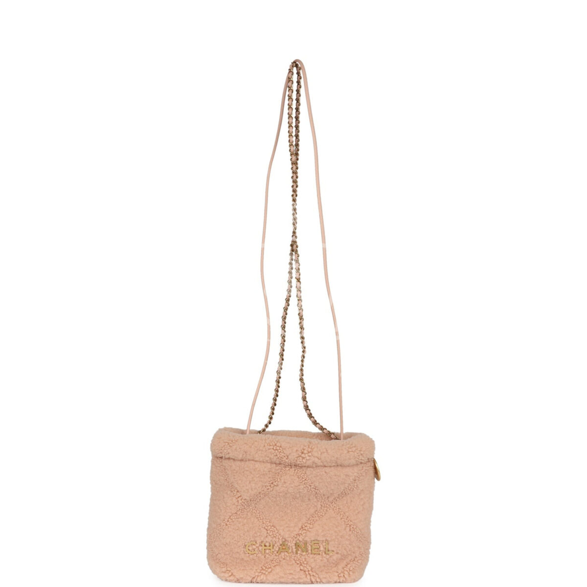 Chanel Mini 22 Bag Light Pink Shearling Gold Hardware — изображение 7
