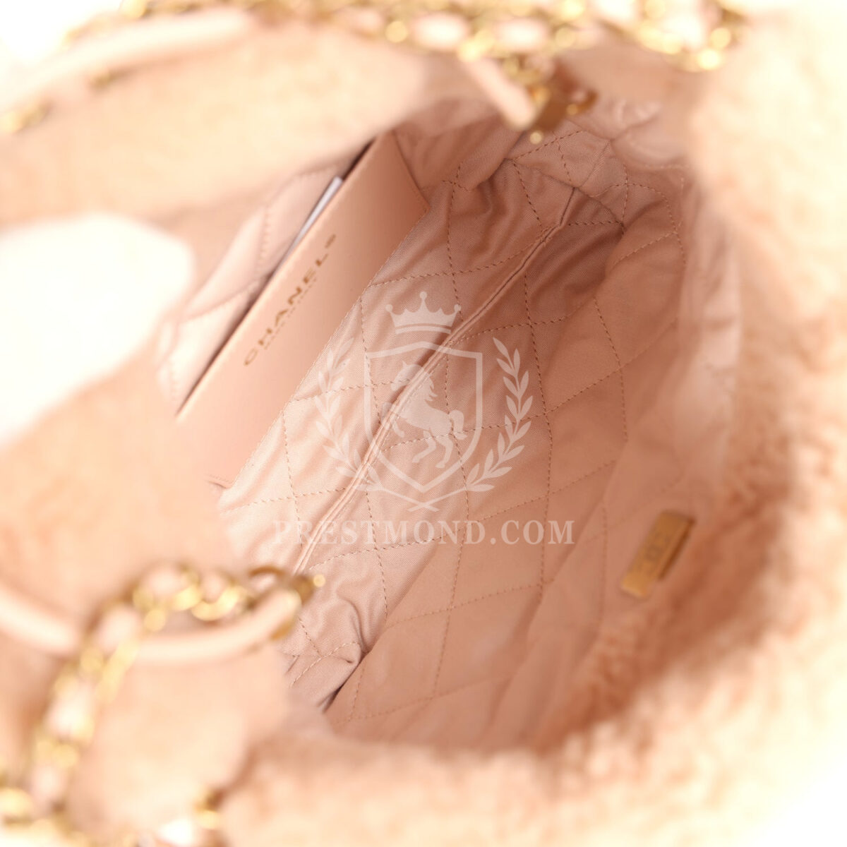 Chanel Mini 22 Bag Light Pink Shearling Gold Hardware — изображение 9