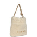 Chanel Mini 22 Bag Ecru Shearling Gold Hardware