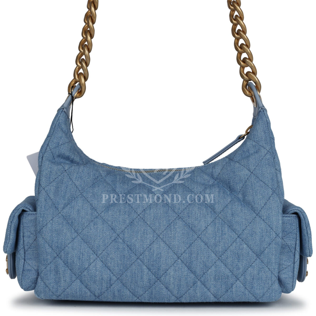 Chanel Large Cargo Hobo Bag Light Blue Washed Denim Brushed Gold Hardware — изображение 4