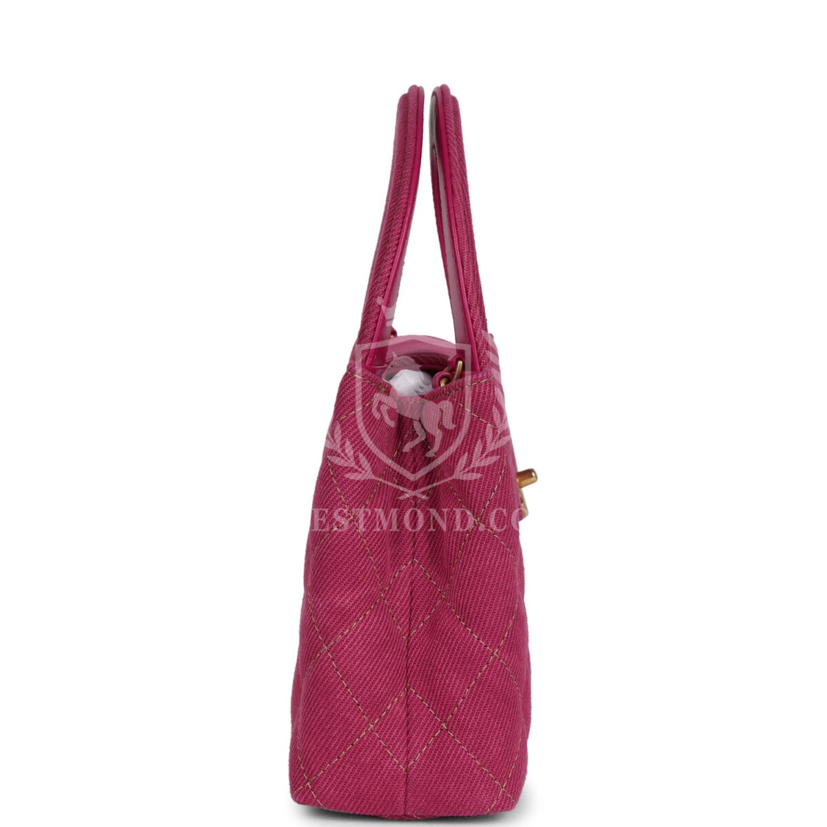 Chanel Small Kelly Shopper Pink Washed Denim Brushed Gold Hardware — изображение 3
