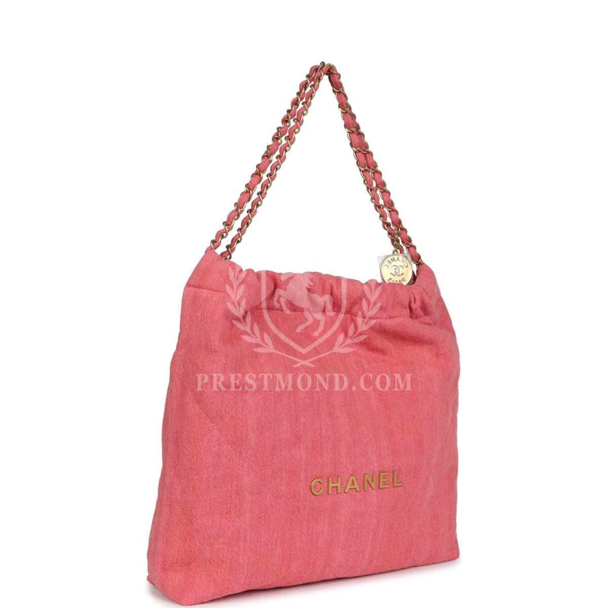 Chanel Small 22 Bag Light Red Washed Denim Gold Hardware — изображение 2
