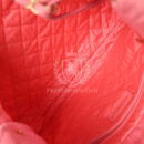 Chanel Small 22 Bag Light Red Washed Denim Gold Hardware