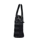 Chanel Nano Kelly Shopper Black and Grey Printed Denim Ruthenium Hardware