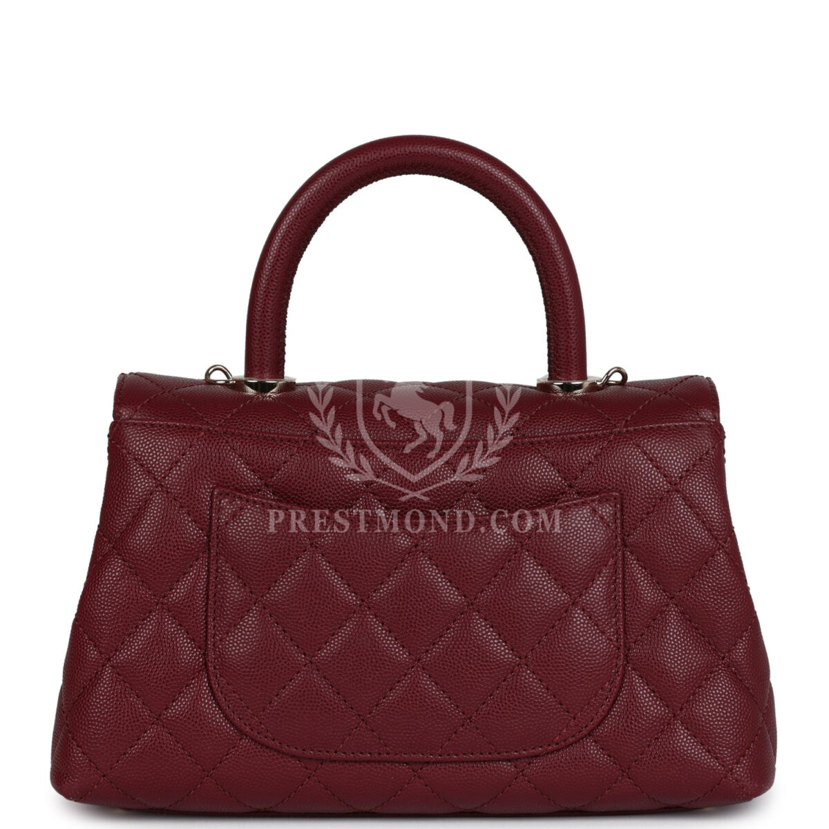 Chanel Small Coco Top Handle Flap Bag Burgundy Caviar Light Gold Hardware — изображение 4